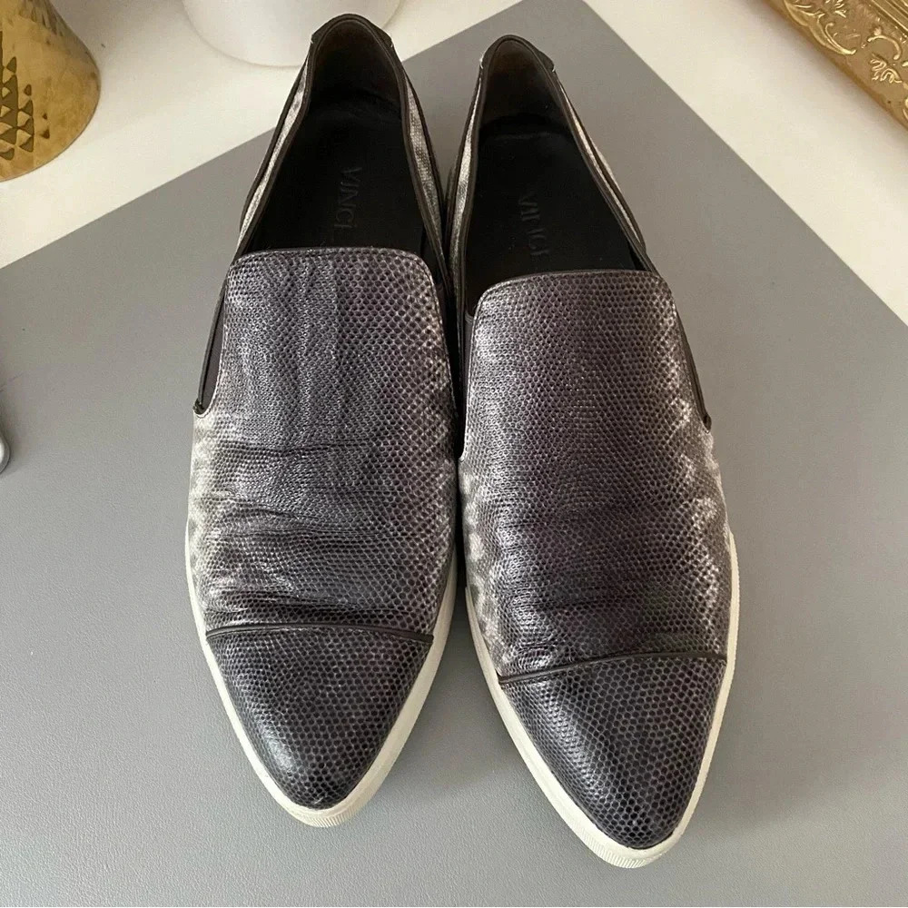 Vince Rare Lizard Leather Slip-On Loafer Size 8